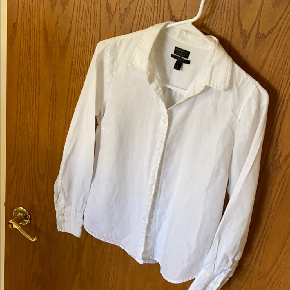 Button Down White Linen - image 4